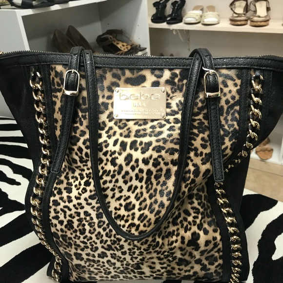 bebe leopard luggage